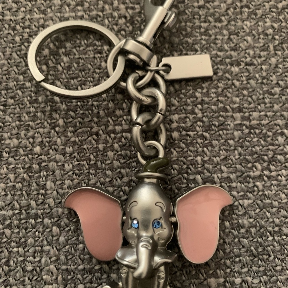 Charming Elephant Keychain with Pink Ears